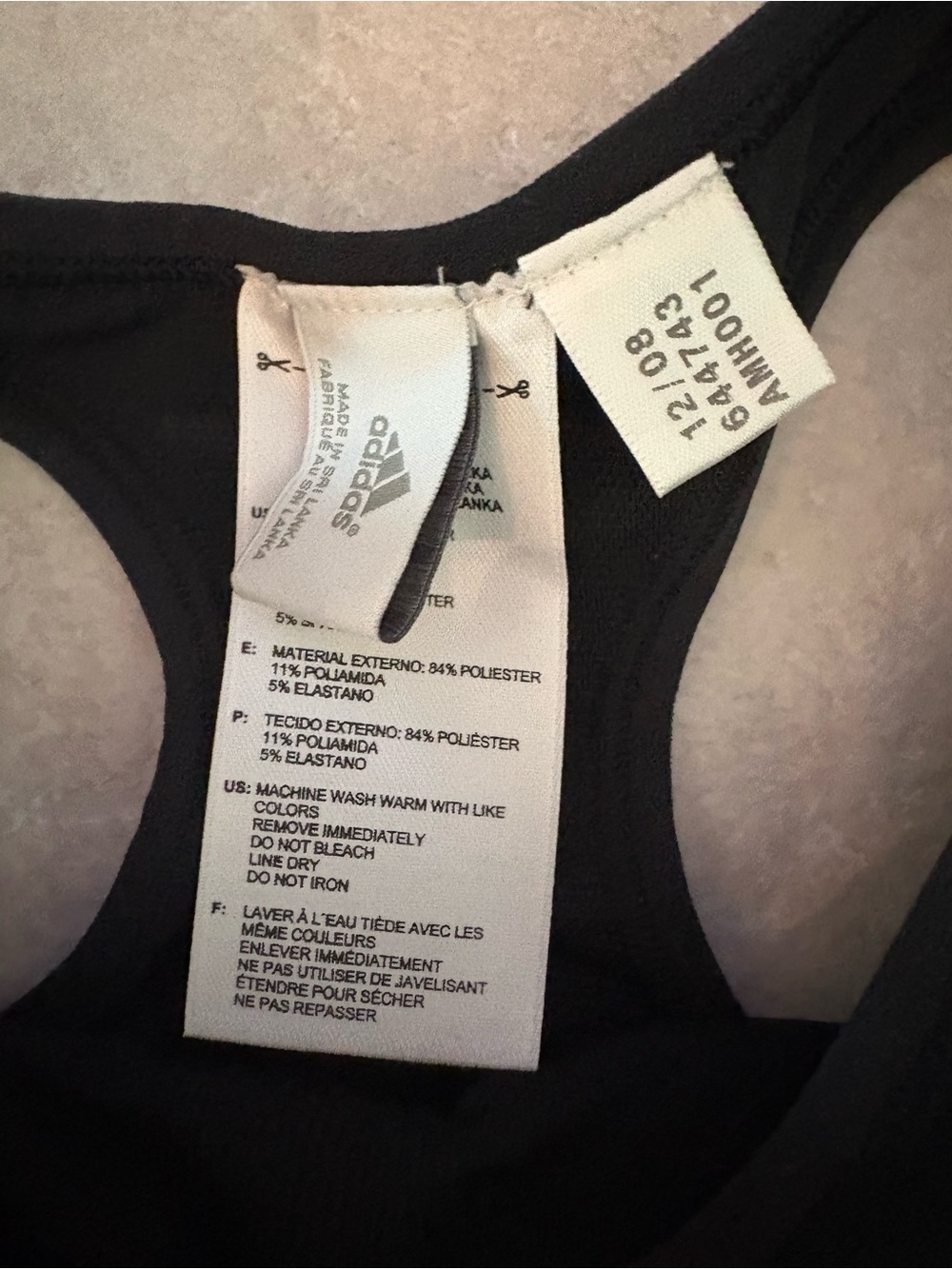 Women’s Adidas TechFit Black Sports Bra - Size Large - Picture 7 of 9